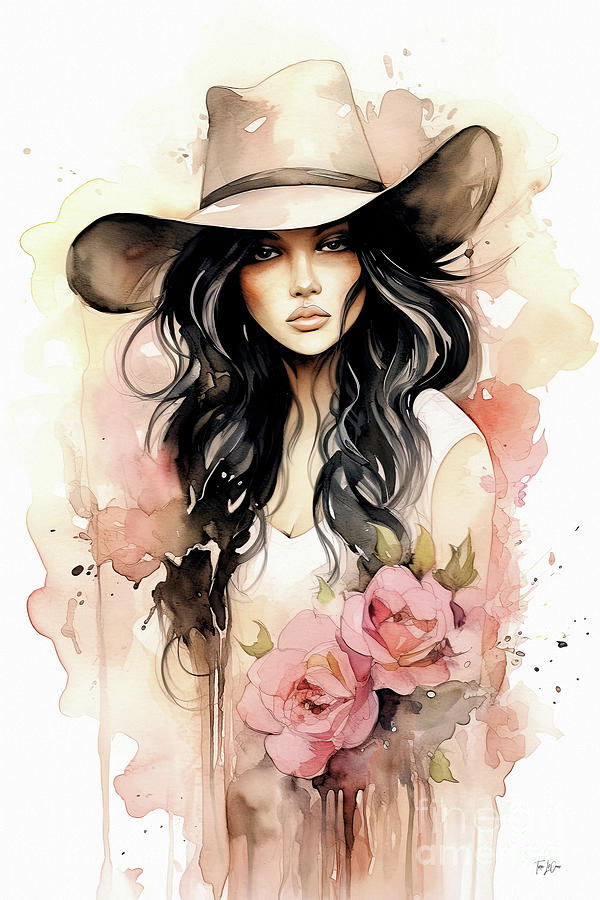 Sultry Cowgirl 2 Painting by Tina LeCour