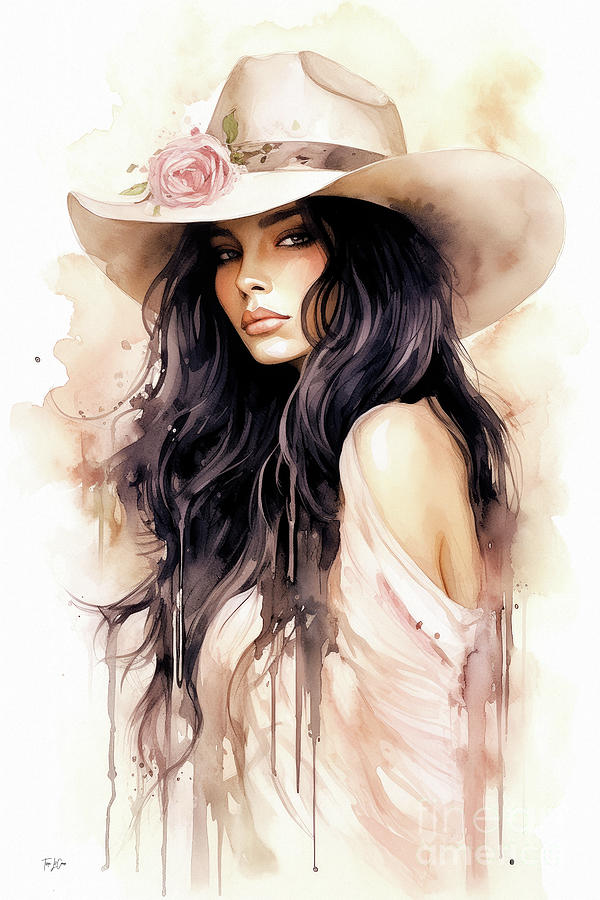 Yellowstone National Park Painting - Sultry Cowgirl by Tina LeCour
