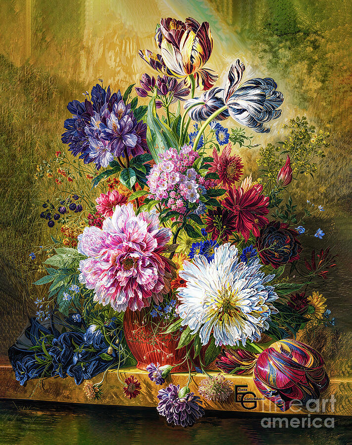 Sultry Flowers Still Life Painting by Elena Gantchikova Sultry Flowers Still Life Painting by Elena Gantchikova