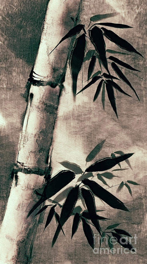 Sumi-e Bamboo 10 Digital Art by Sari Sauls