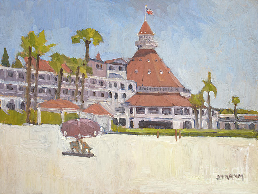 Summer at Hotel Del Coronado - Coronado, San Diego, California Painting by Paul Strahm