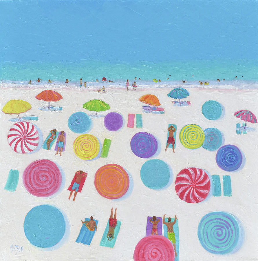 Abstract Painting - Summer at last - abstract beach painting by Jan Matson