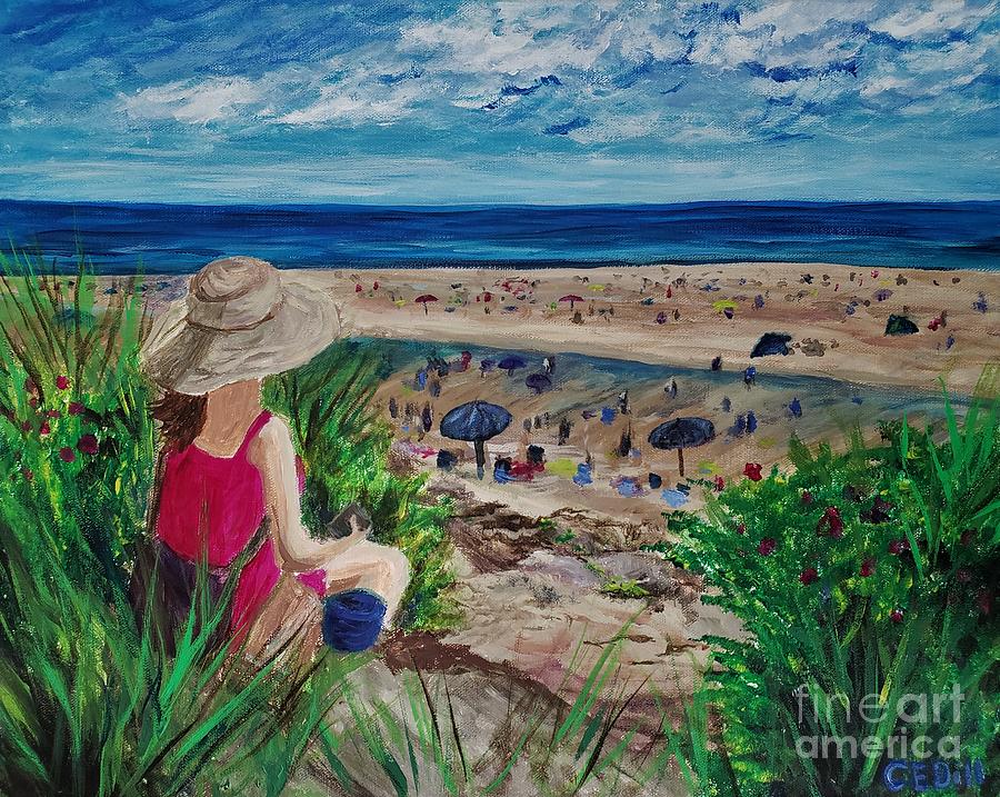 Summer at Ogunquit Beach, Maine, Naa Koser Vi Oss Painting by C E Dill