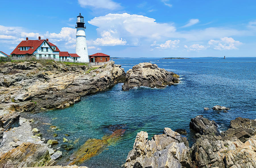 Summer at Portland Head Lighthouse Photograph by Ron Long Ltd Photography