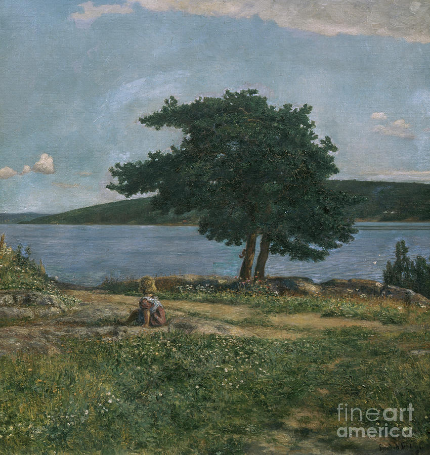 Summer atmosphere  Painting by O Vaering by Sigmund Sinding