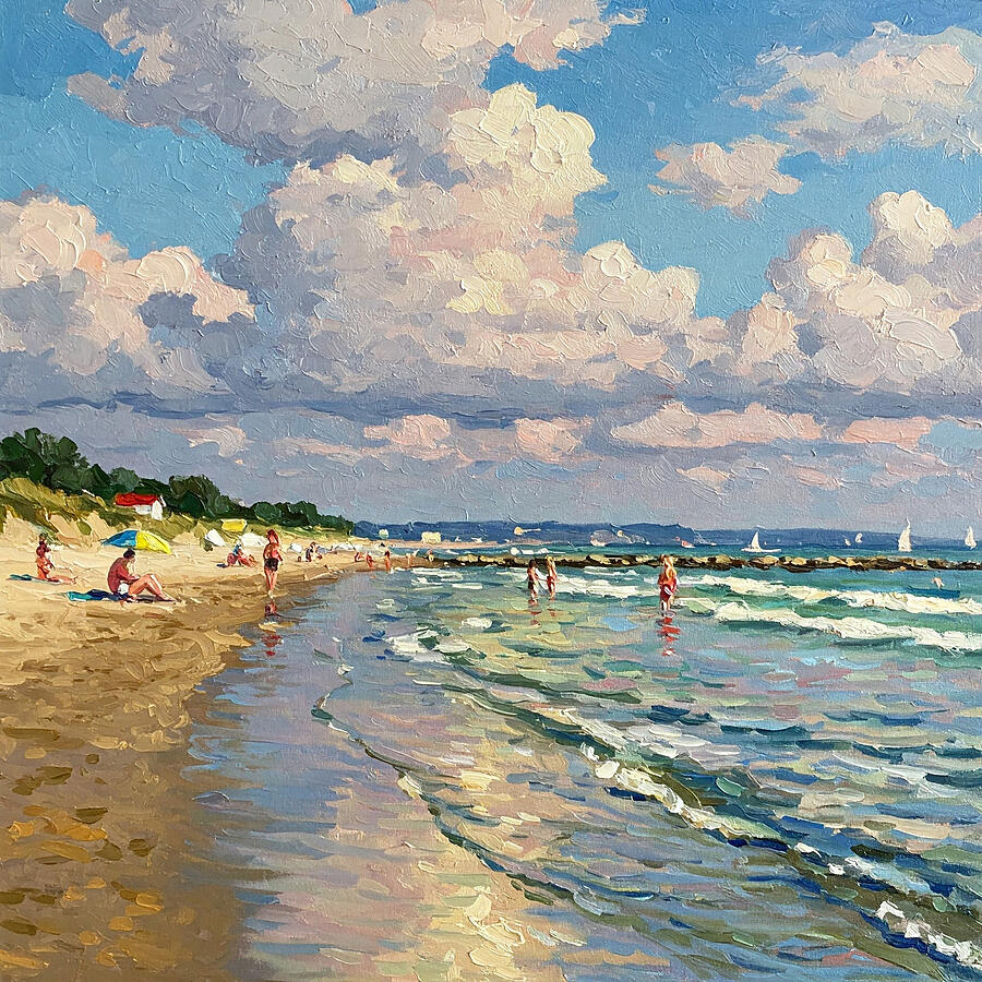 Summer Beach Painting by Alex Mir Summer Beach Painting by Alex Mir