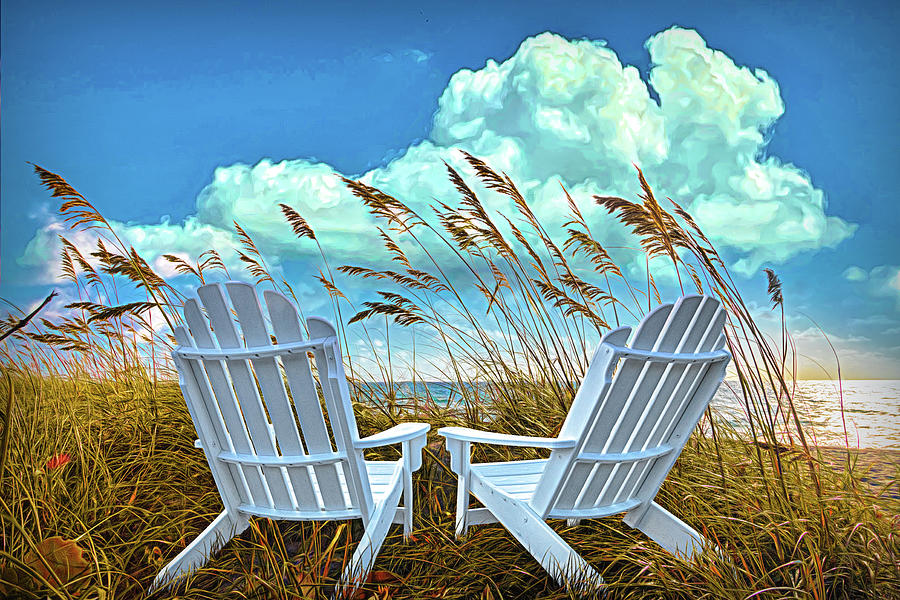 Summer Beach Painting Photograph by Debra and Dave Vanderlaan