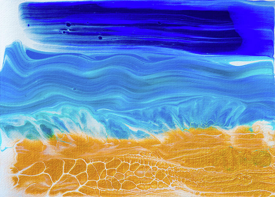 Summer Beach Vibes Abstract Acrylic Fluid Painting Painting