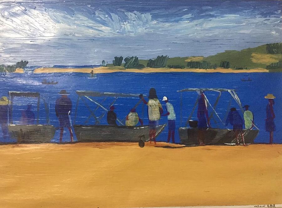 Summer Beach Painting by Xueqi Bao Summer Beach Painting by Xueqi Bao