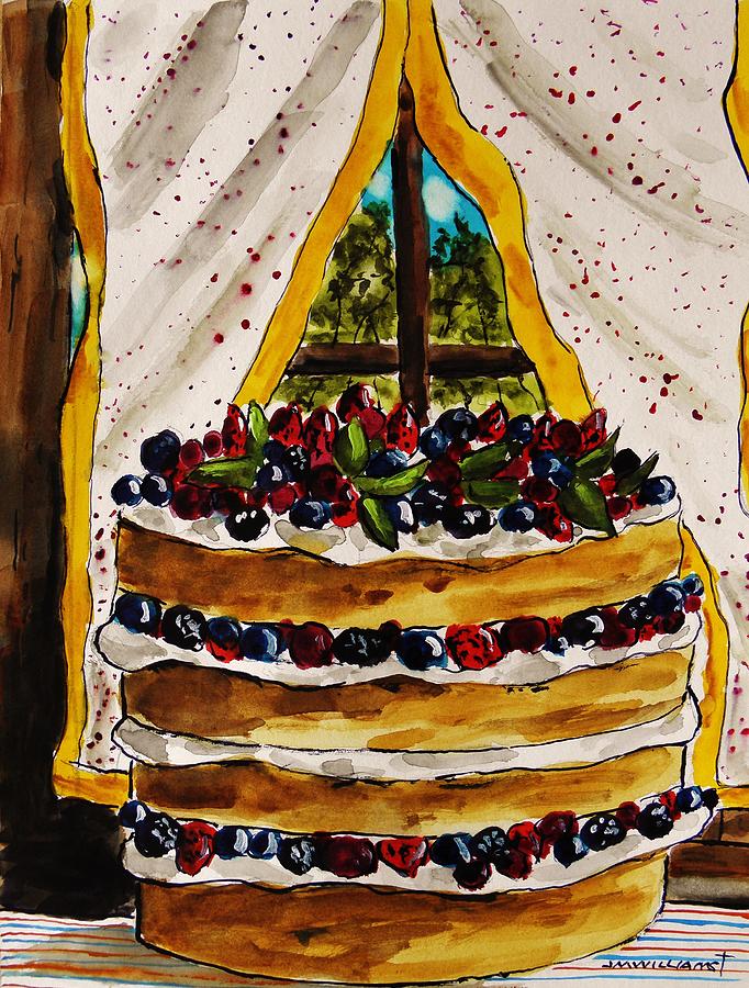 Summer Berry Cake Painting by John Williams