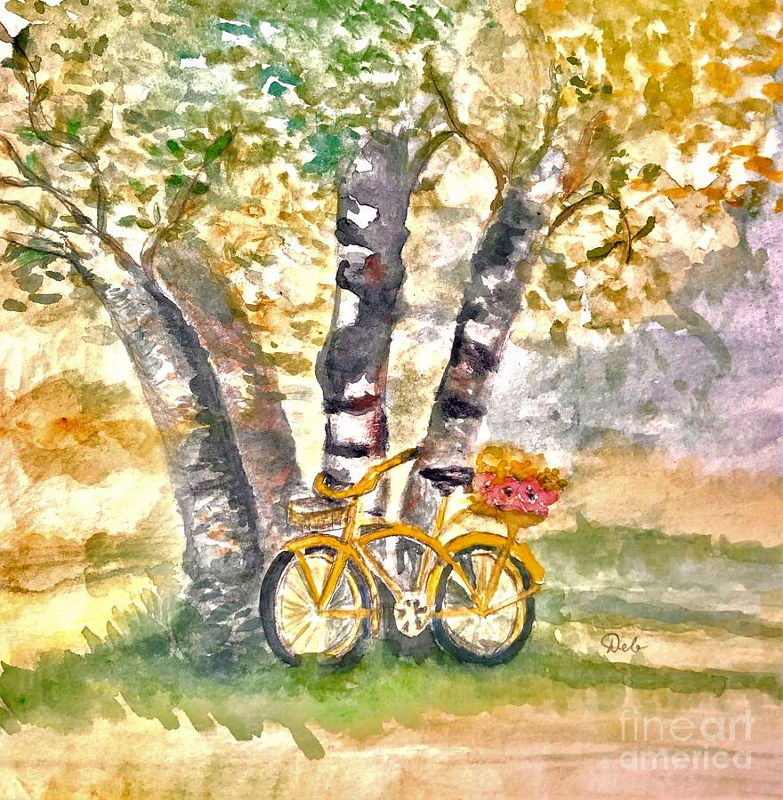 Summer Bicycle Painting by Deb Stroh-Larson