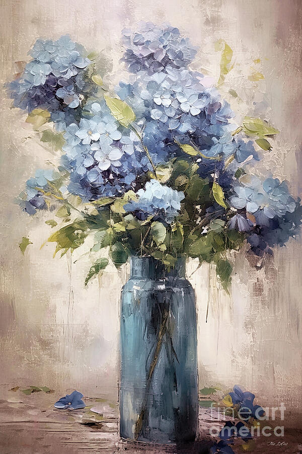 Summer Blue Hydranges Painting by Tina LeCour