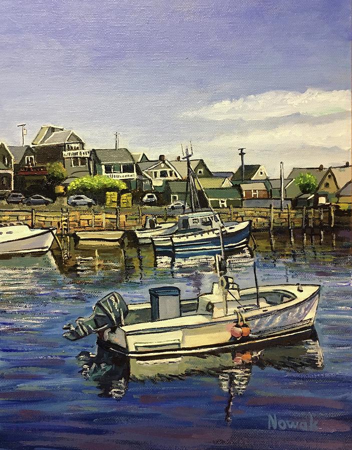 Summer Boats, Rockport  Painting by Richard Nowak