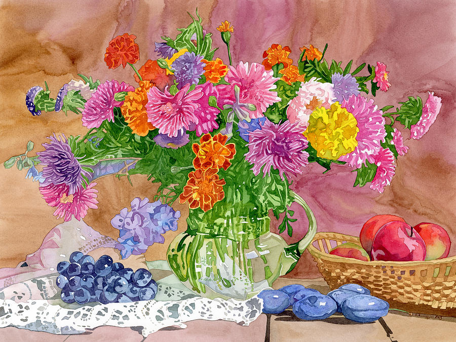 Summer Bouquet Painting by Espero Art