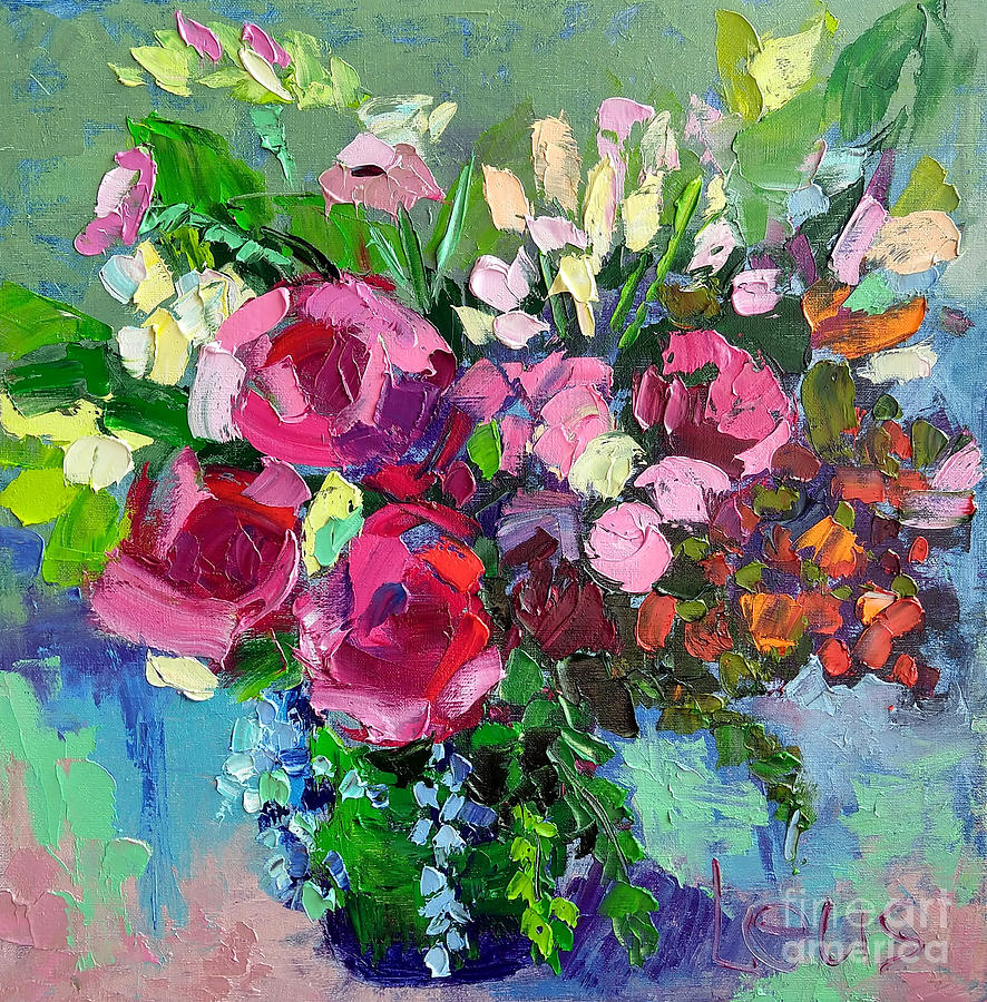 Summer bouquet, variety Painting by Olena Leus - Fine Art America