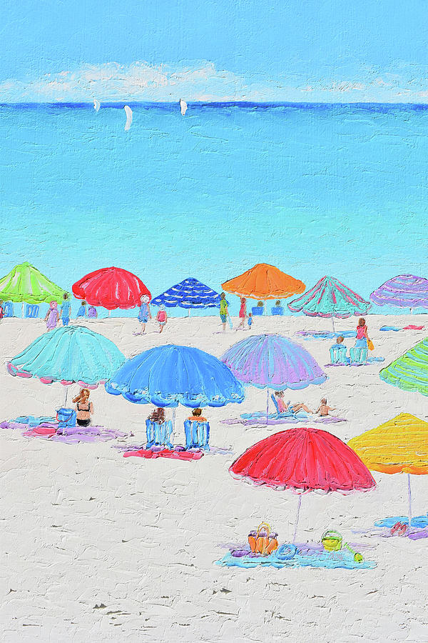Summer Break, beach scene Painting by Jan Matson