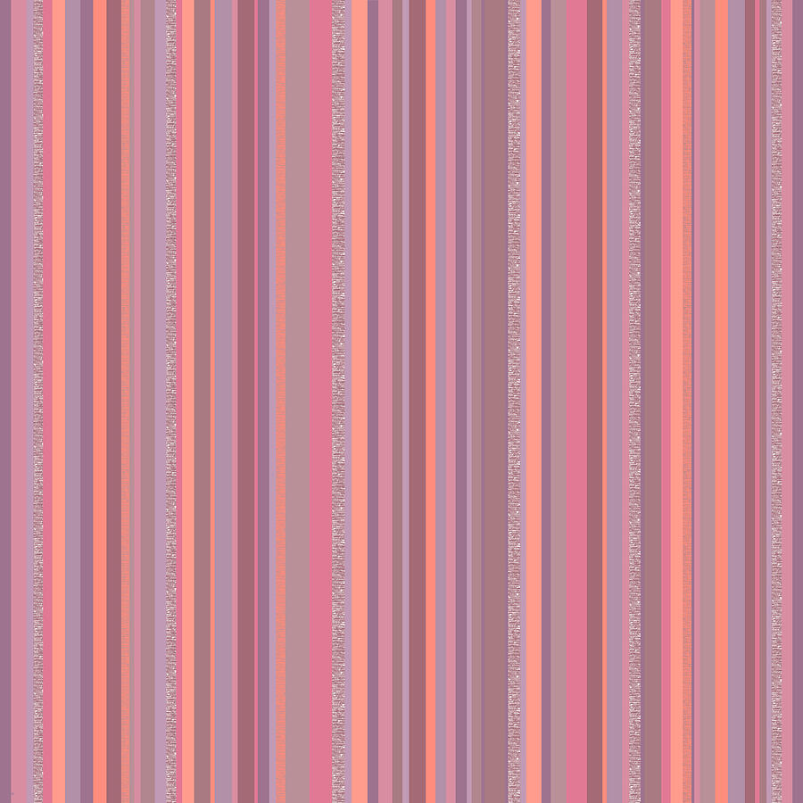 Stripes Digital Art - Summer Breeze - Soft Pink and Purple Stripes by Val Arie