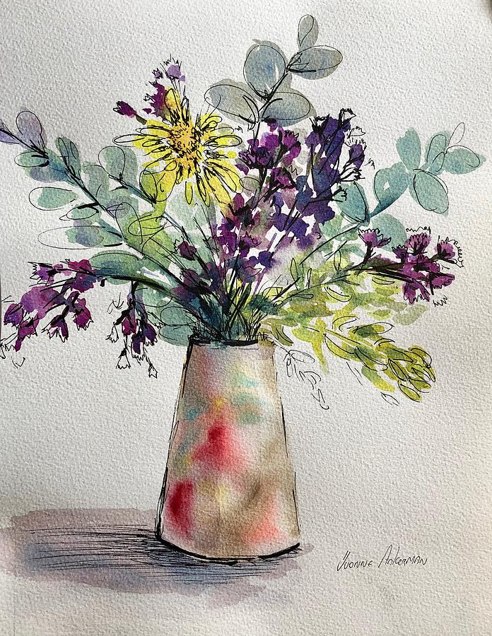Flower Painting - Summer bunch by Yvonne Ankerman