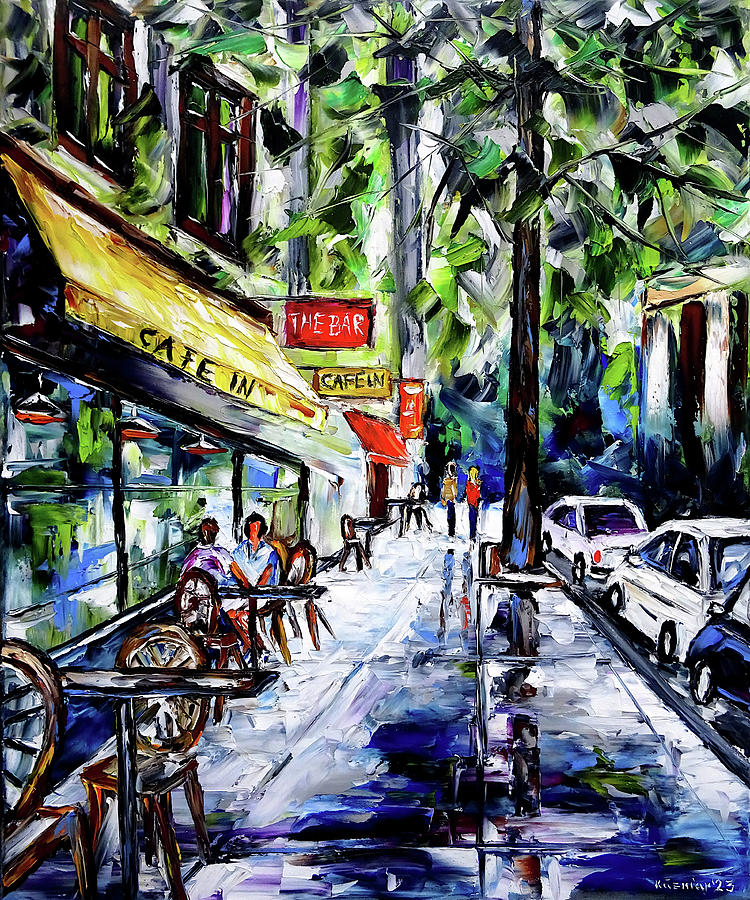 Summer Cafe Painting by Mirek Kuzniar