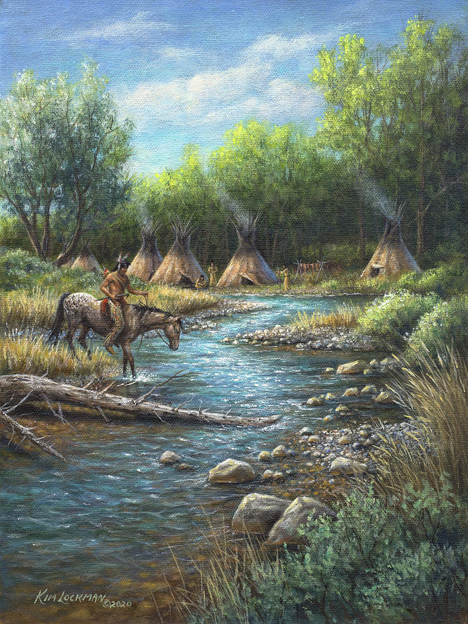 Native American Painting - Summer Camp by Kim Lockman