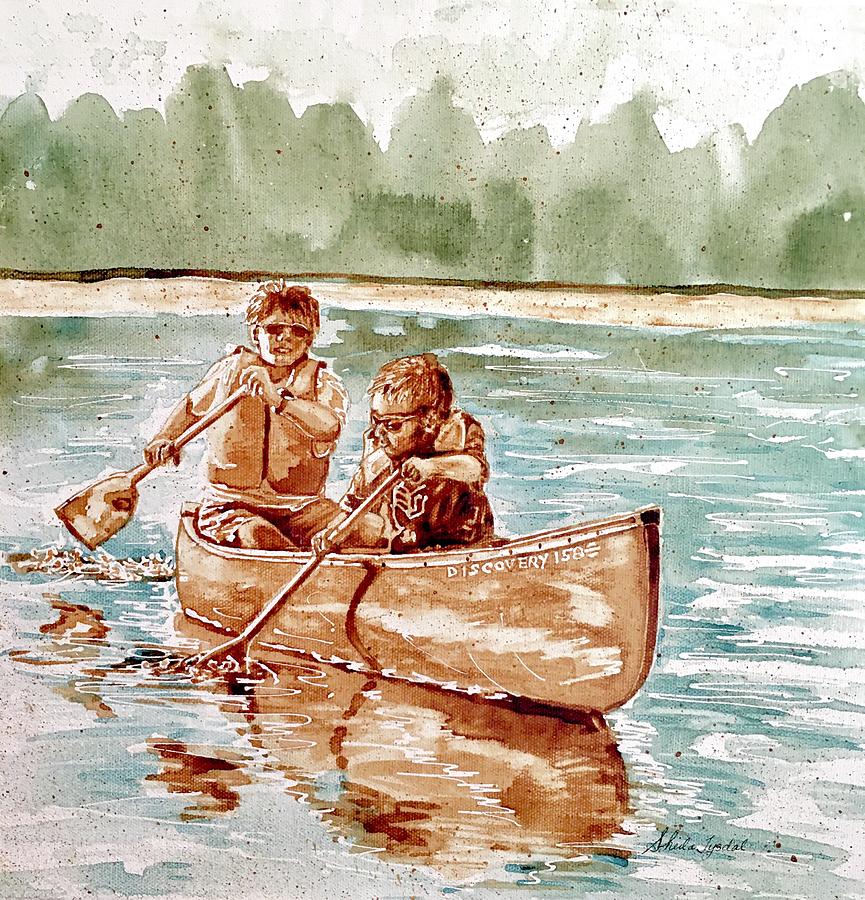 Summer Canoeing Painting by Sheila Tysdal