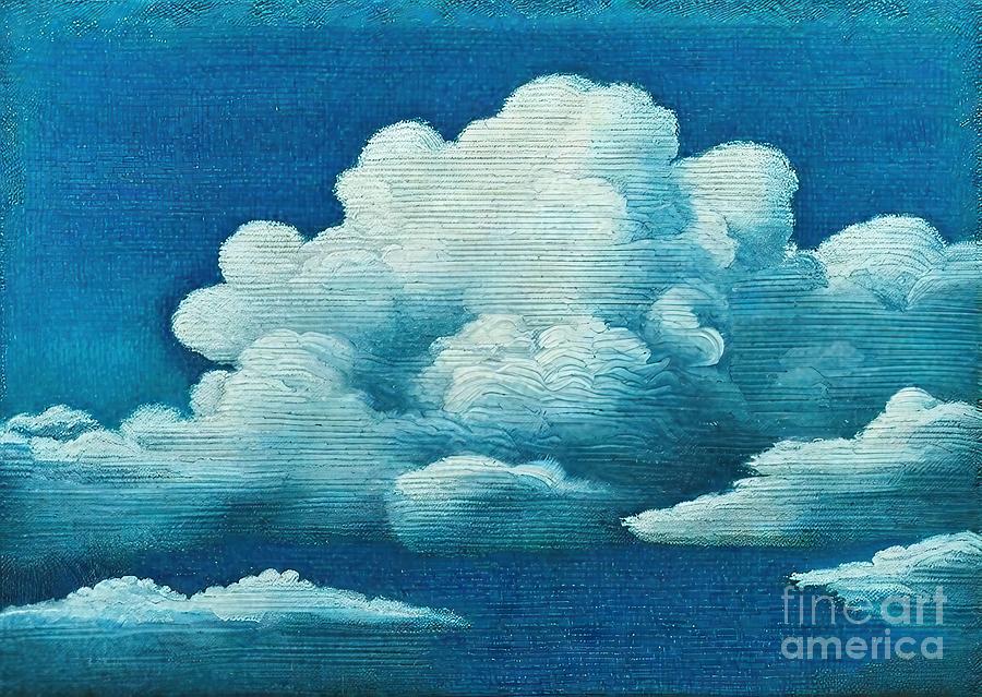 Abstract Painting - Summer Cloud 18 Painting abstract air art atmosphere backdrop background banner beautiful blue bright cartoon climate cloud cloudscape cloudy collection cumulus day design element environment flat by N Akkash