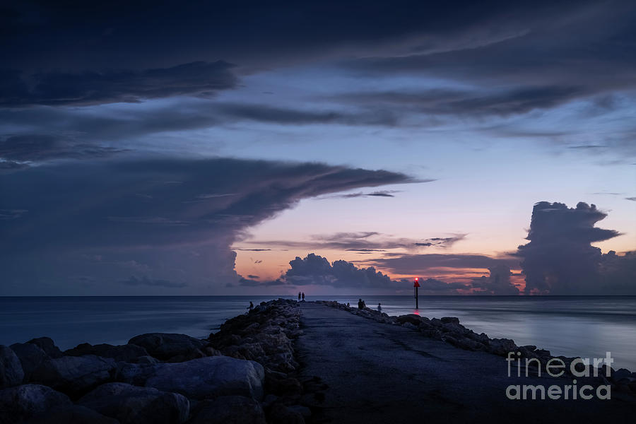 Summer Clouds at South Jetty, Venice, Florida Photograph by Liesl Walsh
