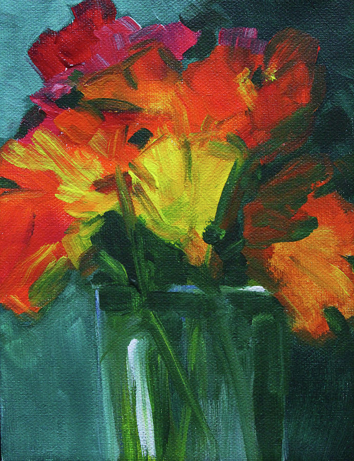 Summer Color Floral Painting by Nancy Merkle