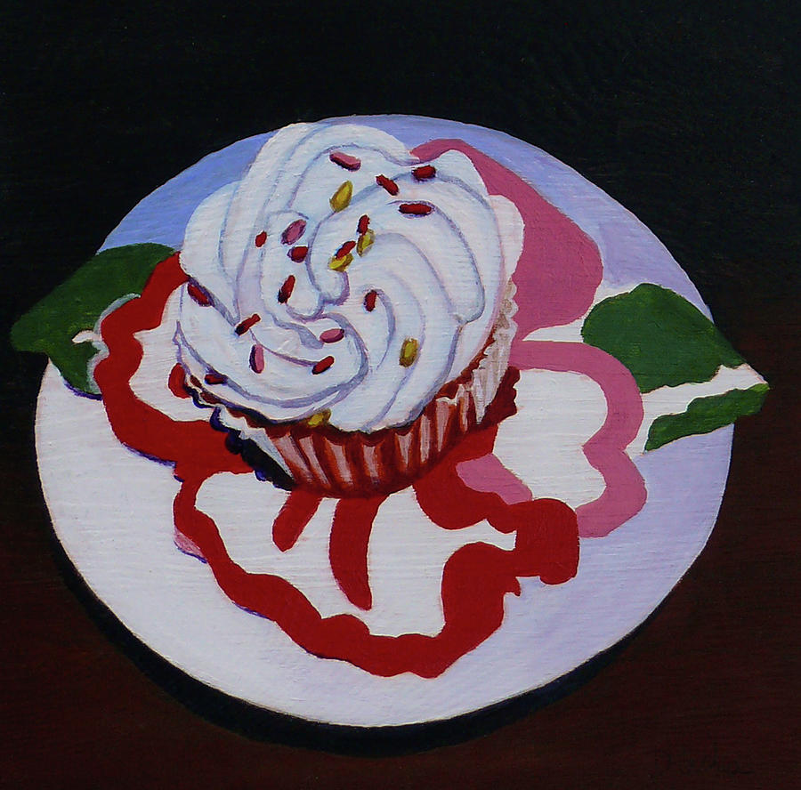 Summer Cupcake Painting by Susan Duda