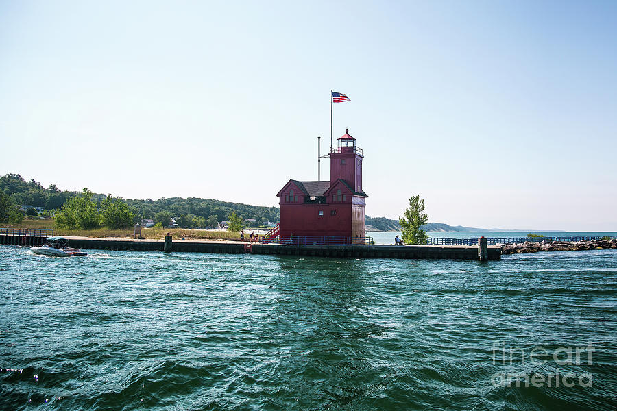 Architecture Photograph - Summer Day at the Big Red Lighthouse by Scott Pellegrin
