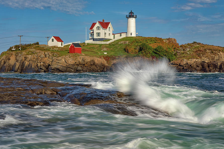 Lighthouse Photograph - Summer Day at the Nubble by Kristen Wilkinson