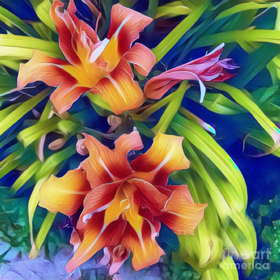 Summer Day Lilies Digital Art by Mindy Newman