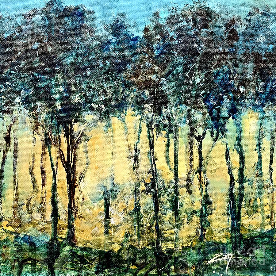 Summer Painting - Summer Drip Trees by Zan Savage