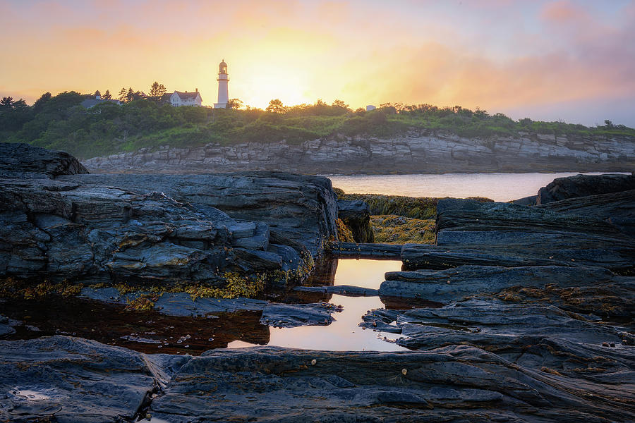 Portland Photograph - Summer Evening at Cape Elizabeth Lighthouse by Kristen Wilkinson