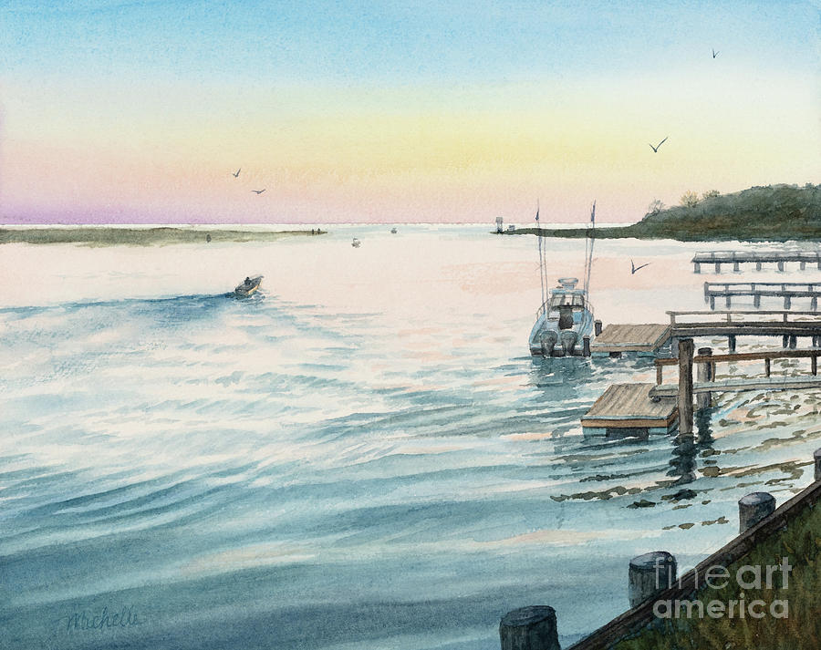 Summer Evening on the Bass River Painting by Michelle Constantine