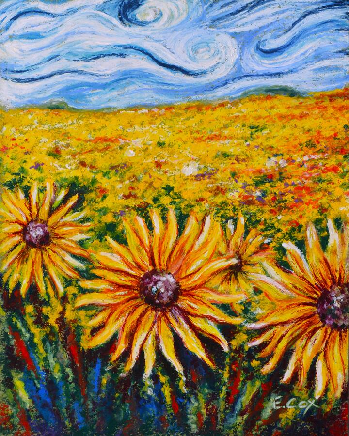 Nature Mixed Media - Summer Field  by Elizabeth Cox