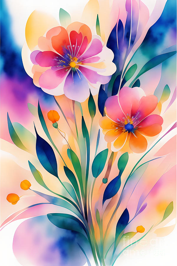 Summer Flowers - 1 Digital Art by Philip Preston