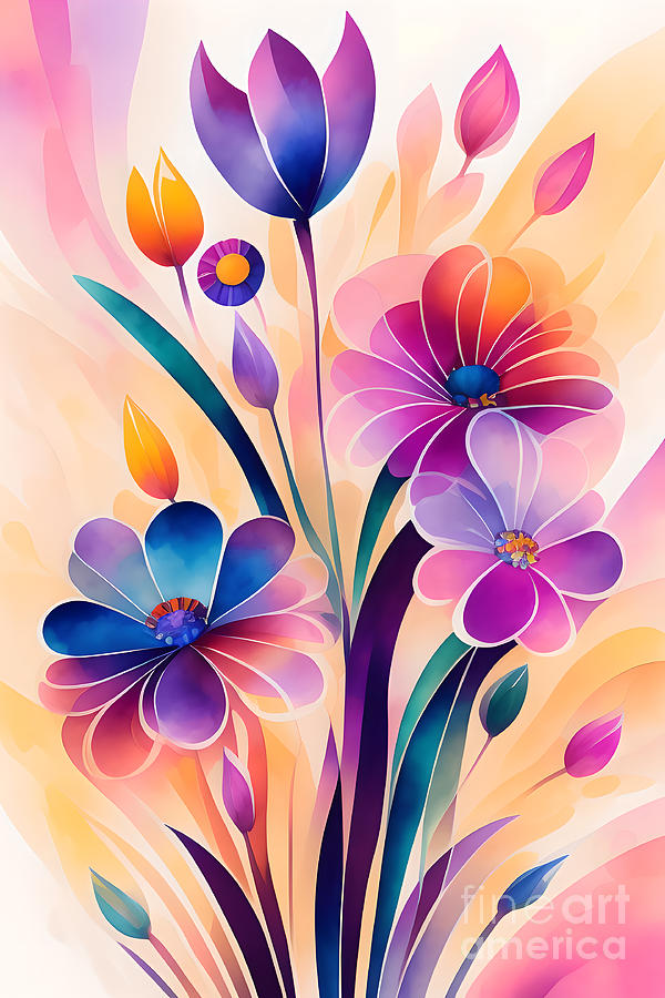 Summer Flowers - 4 Digital Art by Philip Preston