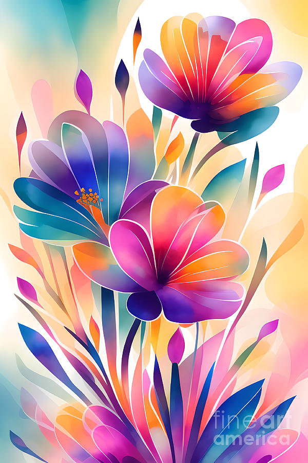 Summer Flowers - 5 Digital Art by Philip Preston