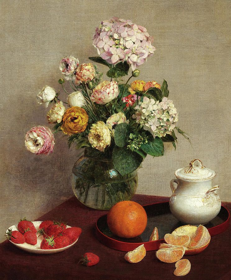 Summer Flowers and Fruits Painting by Henri FantinLatour Pixels