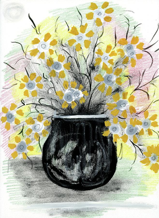 Summer Flowers in Vase Painting by Ekaterina Yakovina