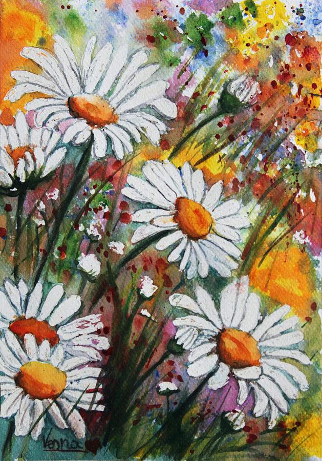 Summer Flowers Painting by Vesna Martinjak