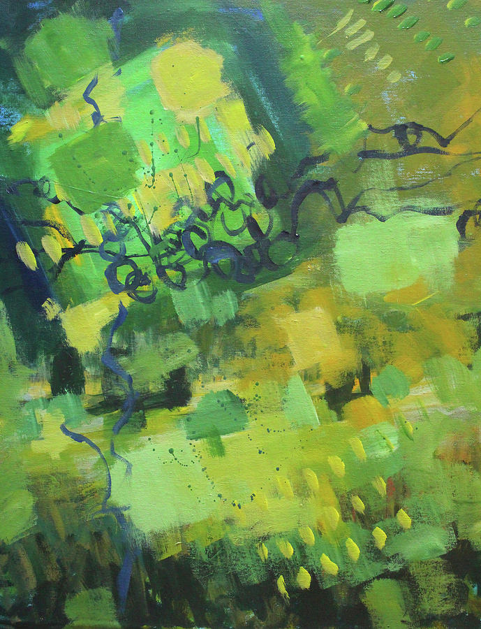 Summer Forest Abstract Painting by Nancy Merkle