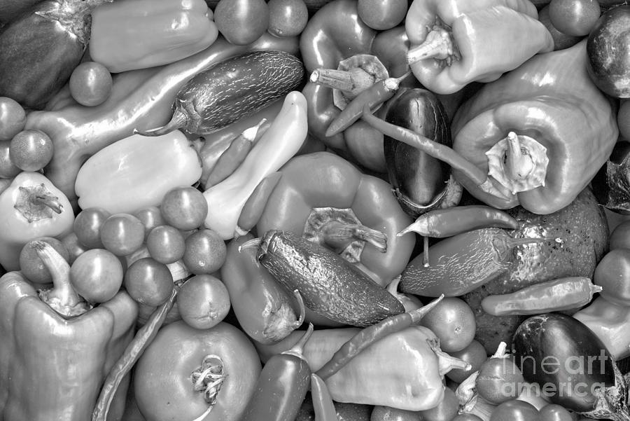 Summer Garden Harvest Delight Black And White Photograph by Adam Jewell