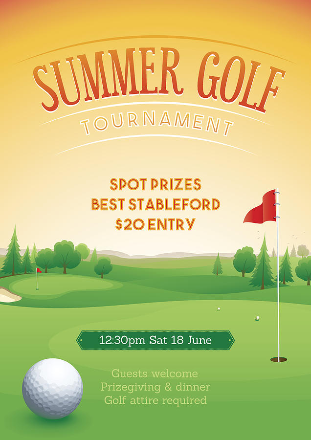 Summer golf tournament poster Drawing by Enjoynz