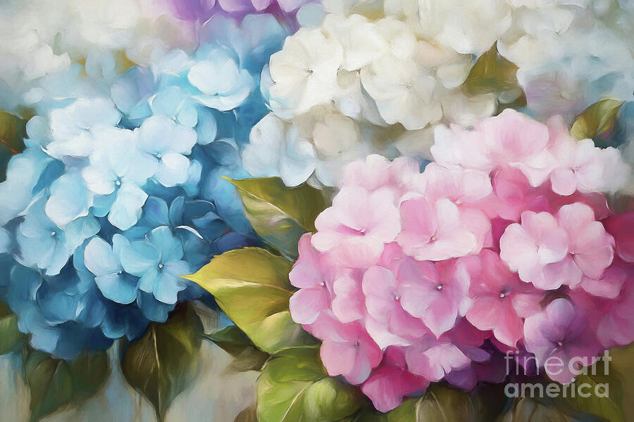 Summer Hydrangea Floral Print Painting by Tina LeCour Summer Hydrangea Floral Print Painting by Tina LeCour