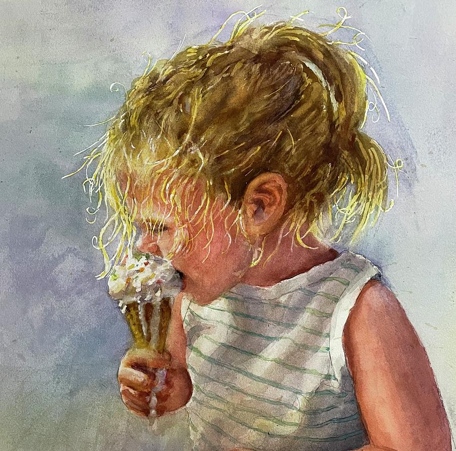 Summer Ice Cream Painting by Carolyn Epperly