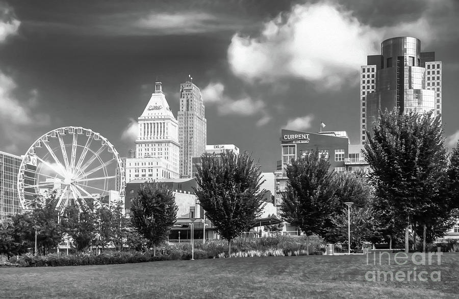 Summer In Cincinnati Black and White Photograph by Mel Steinhauer