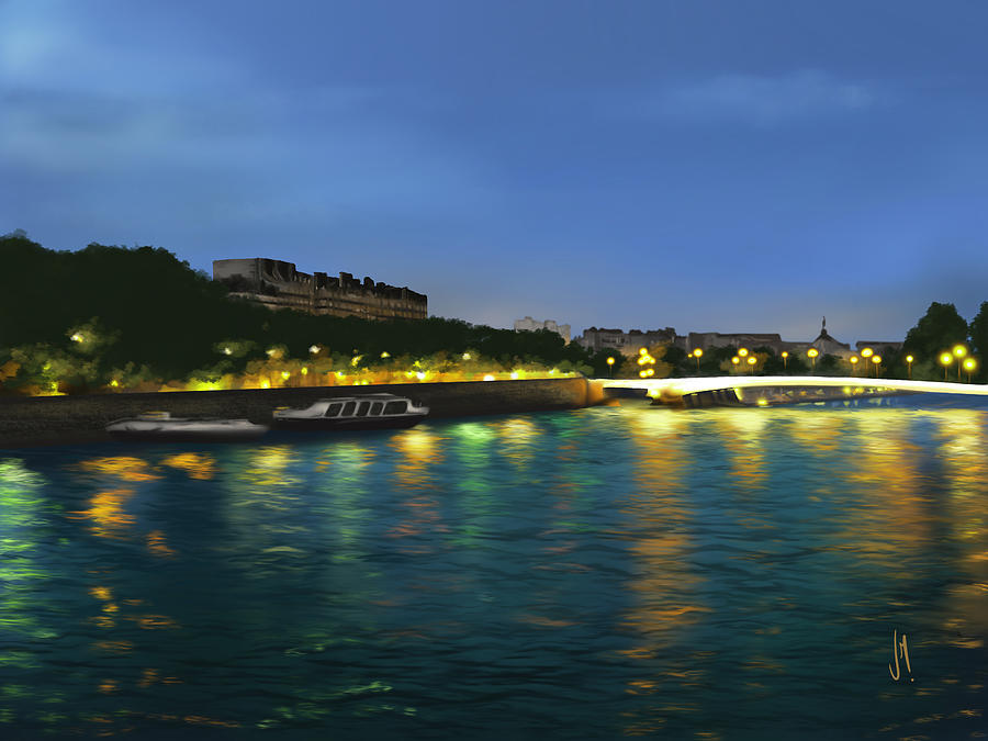 Summer in Paris collection La Seine  Painting by Veronica Minozzi