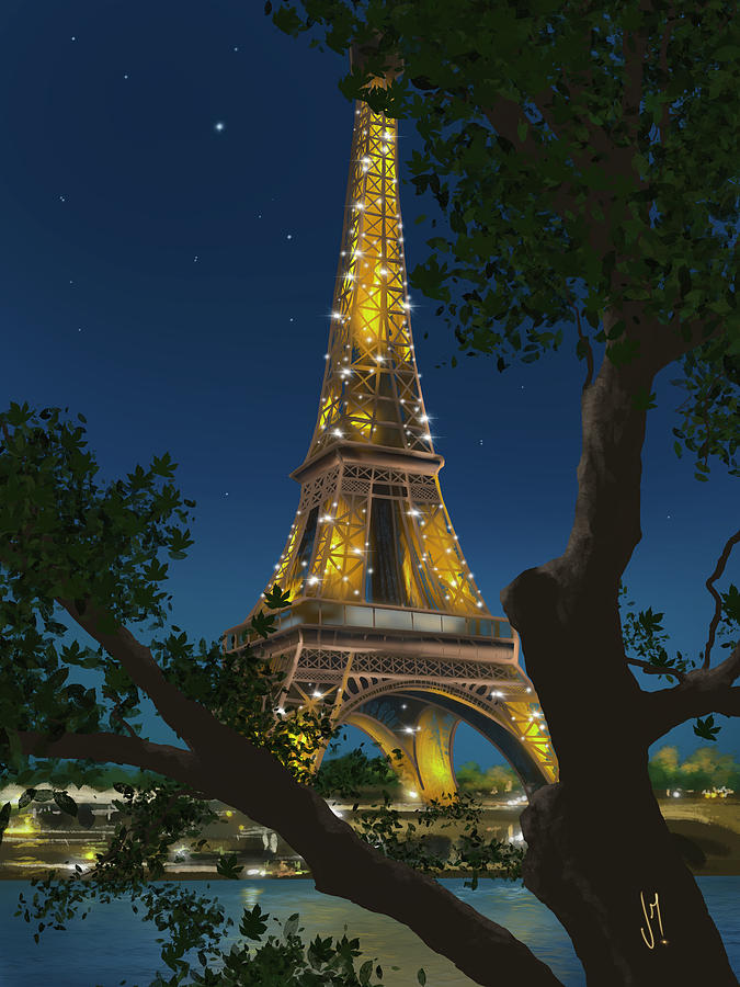 Summer in Paris Collection tour Eiffel Painting by Veronica Minozzi